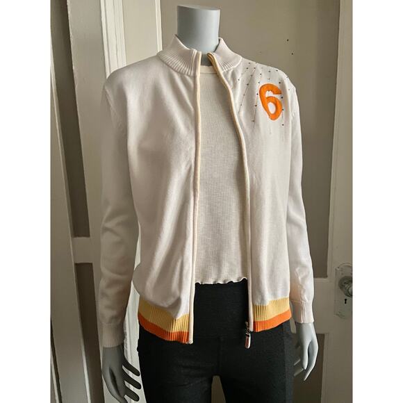 DISEISEI Full Zip Knit Sweater w/Stone Accents sz L (fits like a US sz Small) - Picture 2 of 16